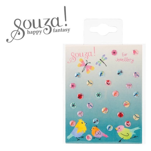 Kolczyki samoprzylepne Kwiaty Souza!