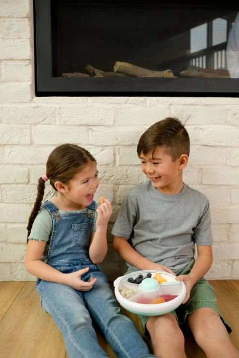 Niebieski duży pojemnik na przekąski GoBe Large Snack Spinner Macaron Blue