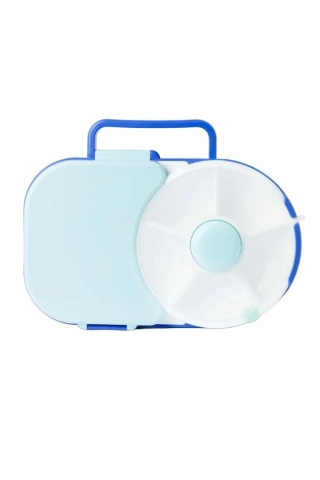 Niebieski lunch box z pojemnikiem na przekąski 2w1 GoBe Blueberry blue