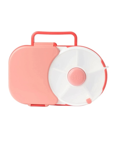 Różowy lunch box z pojemnikiem na przekąski 2w1 GoBe Watermelon Pink - przód