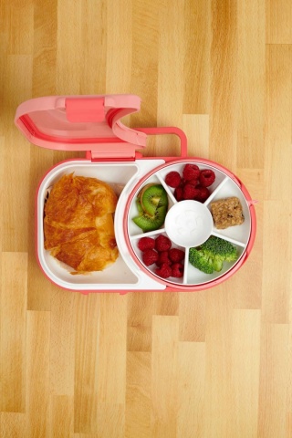 Różowy lunch box z pojemnikiem na przekąski 2w1 GoBe Watermelon Pink