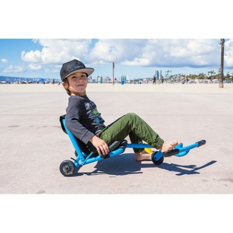 Zielony pojazd gokart napędzany nogami EzyRoller
