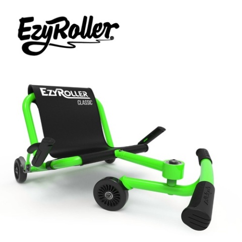 Zielony pojazd gokart napędzany nogami EzyRoller