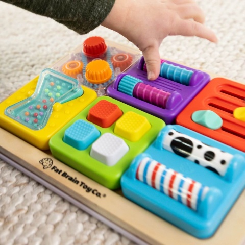 Sensoryczne kwadraty PlayTab Fat Brain Toys Co zestaw 5 z Nakrętkami