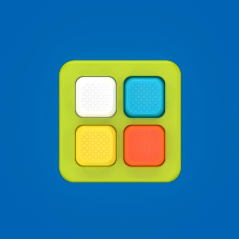 Sensoryczne kwadraty PlayTab Fat Brain Toys Co zestaw 5 z Nakrętkami - kwadraty
