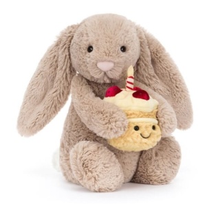 Przytulanka Króliczek z tortem urodzinowym Jellycat beżowy
