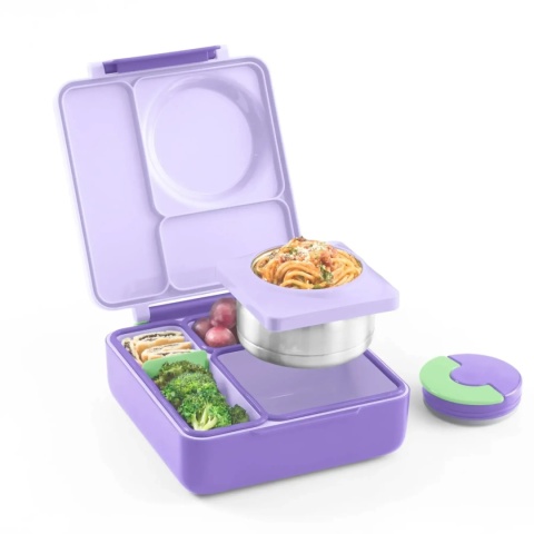 Fioletowy lunch box z termosem OMIE OMIEBOX Lilac Purple - środek