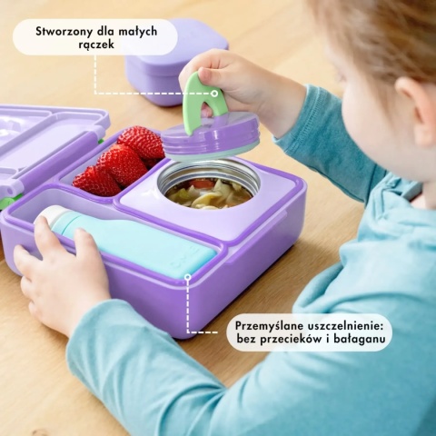 Fioletowy lunch box z termosem OMIE OMIEBOX Lilac Purple - cechy