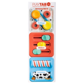 Sensoryczne kwadraty PlayTab Fat Brain Toys Co zestaw 6 z Gąsienicą
