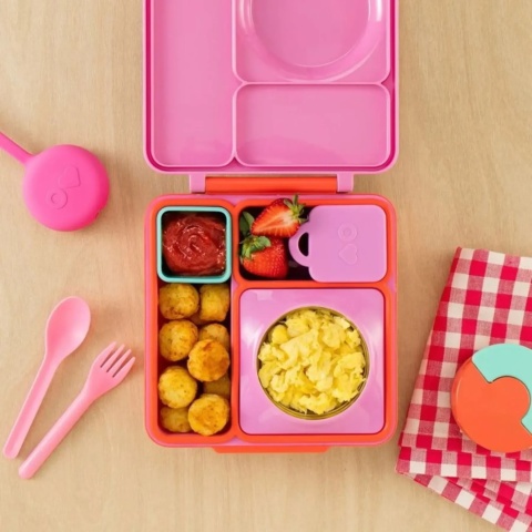 Szczelne pojemniczki do lunch boxa OMIE OmieDip Pink / Teal różowy i turkusowy - opakowanie