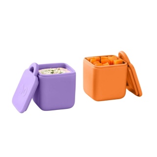 Szczelne pojemniczki do lunch boxa OMIE OmieDip Purple / Orange fioletowy i pomarańczowy