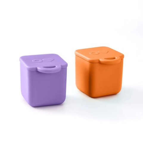 Szczelne pojemniczki do lunch boxa OMIE OmieDip Purple / Orange fioletowy i pomarańczowy - zamknięte