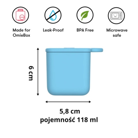 Szczelne pojemniczki do lunch boxa OMIE OmieDip Blue / Lime niebieski i limonkowy - wymiary