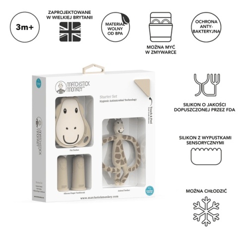 Zestaw startowy do ząbkowania Matchstick Monkey Giraffe - zalety