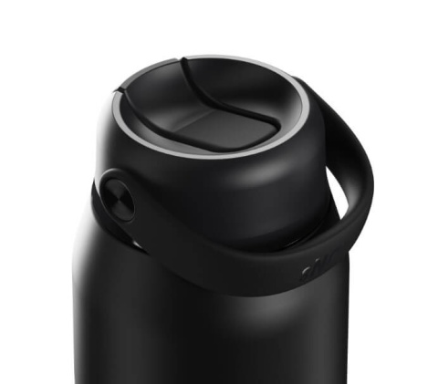 Czarna butelka termiczna ze słomką ION8 Urban Straw 540 ml Panther Black - góra