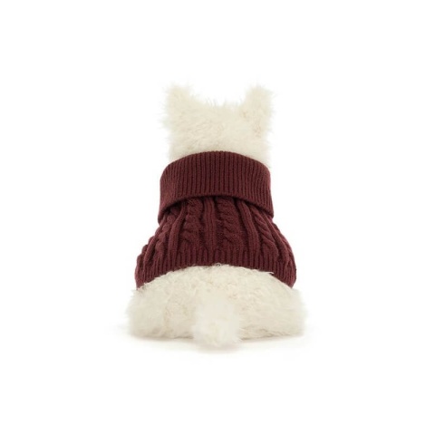 Maskotka terrier kremowy w swetrze Jellycat - tył