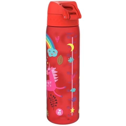 Czerwona butelka w jednorożce ION8 500ml Unicorns Red - miarka