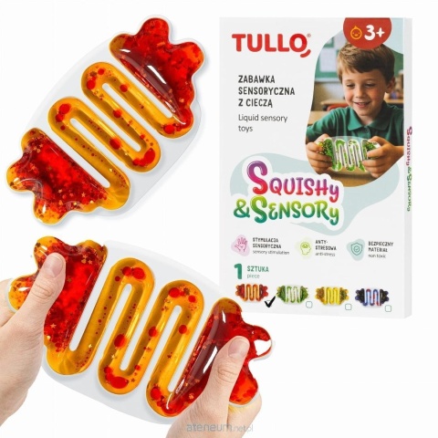 Pomarańczowy gniotek sensoryczny z cieczą squishy Tullo