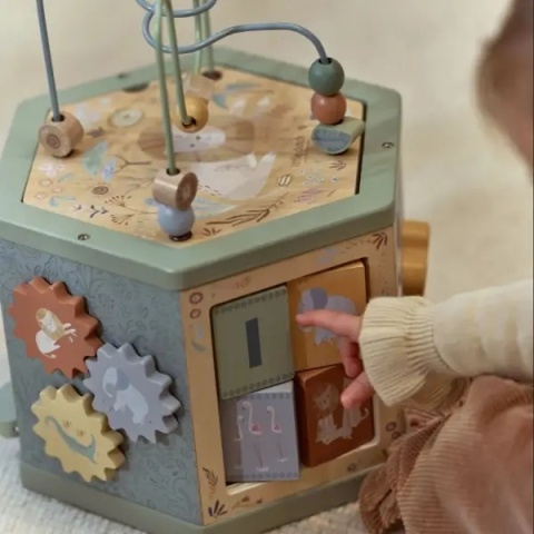 Sześciokąt edukacyjny Little Dutch Safari Friends - przekręcanie