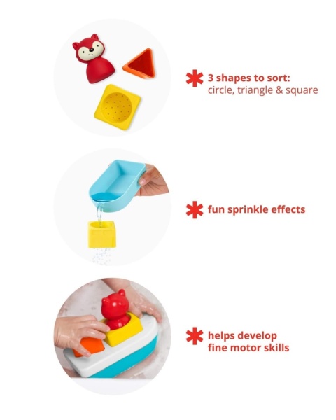Zabawka do kąpieli Skip Hop sorter łódka zoo - cechy