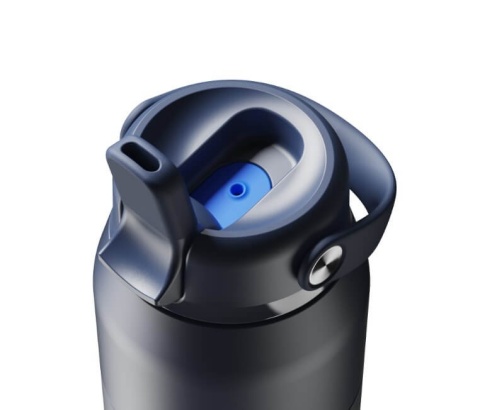 Granatowa butelka termiczna ze słomką ION8 Urban Straw 360 ml Midnight Ash Navy - ustnik