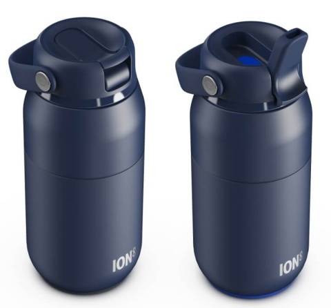 Granatowa butelka termiczna ze słomką ION8 Urban Straw 360 ml Midnight Ash Navy - zamknięcie