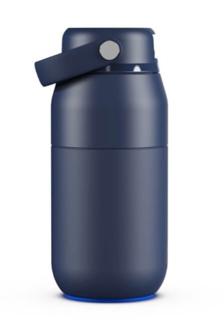 Granatowa butelka termiczna ze słomką ION8 Urban Straw 360 ml Midnight Ash Navy