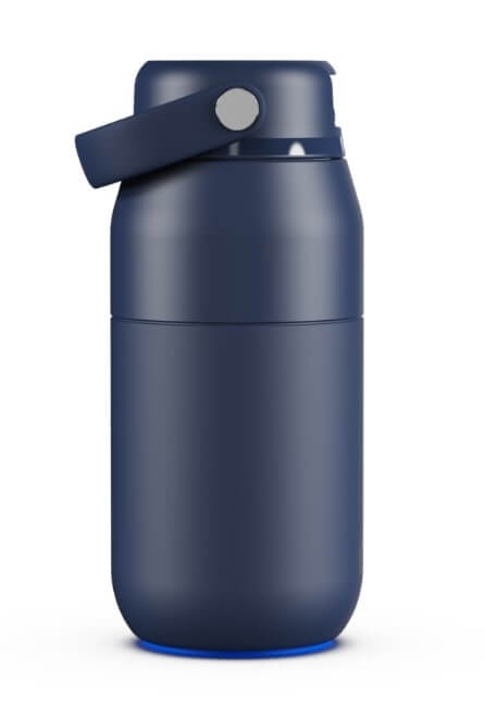 Granatowa butelka termiczna ze słomką ION8 Urban Straw 360 ml Midnight Ash Navy - przód