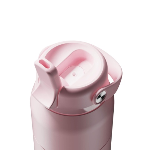 Różowa butelka termiczna ze słomką ION8 Urban Straw 540 ml Rose Quartz - ustnik ze słomka