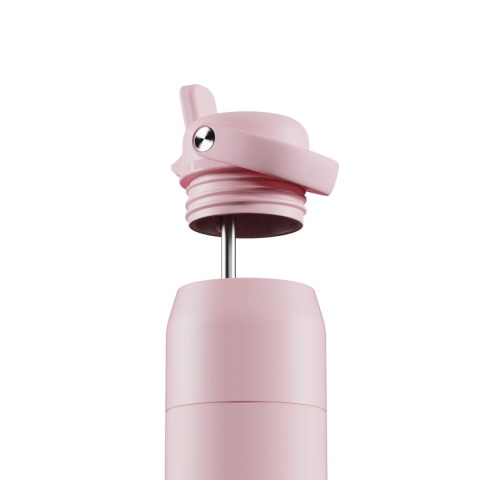Różowa butelka termiczna ze słomką ION8 Urban Straw 540 ml Rose Quartz - słomka
