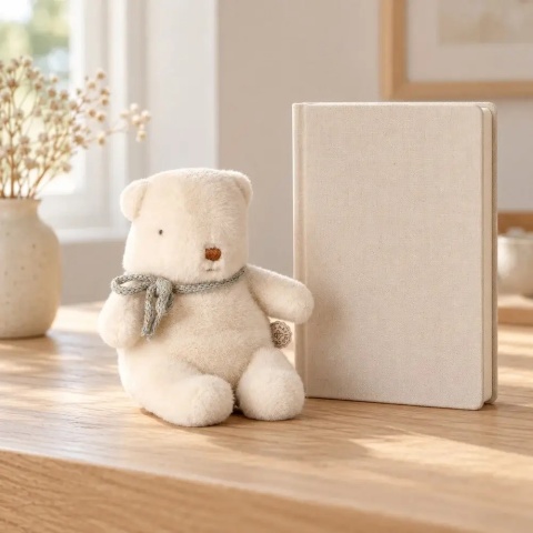 Pluszowy miś Maileg średni kremowy Off White - rozmiar