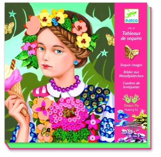 DJECO Zestaw Artystyczny z cekinami - Elegantki 8-14 lat