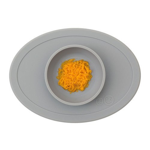 EZPZ Komplet pierwszych naczyń silikonowych First Foods Set szary EZPZ Komplet pierwszych naczyń silikonowych First Foods Set szary