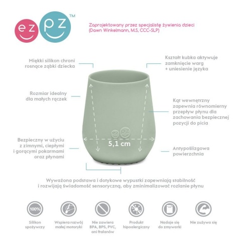 EZPZ Silikonowy kubeczek Tiny Cup pastelowa zieleń 60 ml
