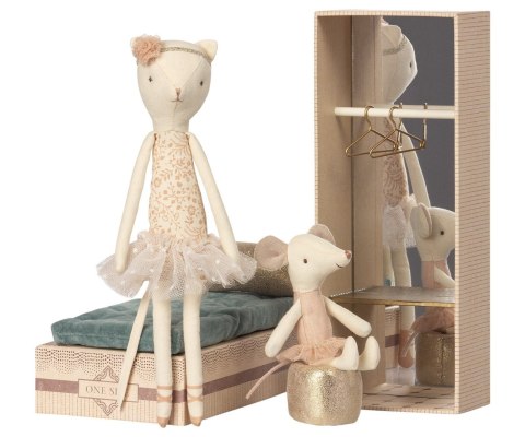 Maileg Baletnice Kot i myszka - Dancing cat & mouse in shoebox Maileg Baletnice Kot i myszka - Dancing cat & mouse in shoebox