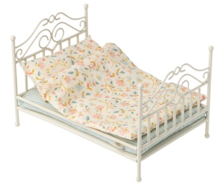 Maileg Łóżko metalowe - Vintage bed, Micro - Soft sand