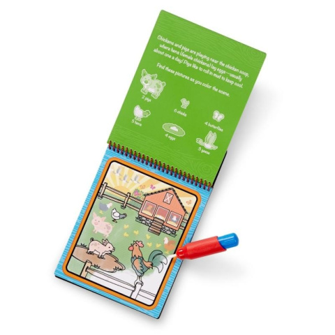 Kolorowanka wodna Melissa&Doug Farma - 4 obrazki i magiczny pędzel Kolorowanka wodna Melissa&Doug Farma - 4 obrazki i magiczny pędzel