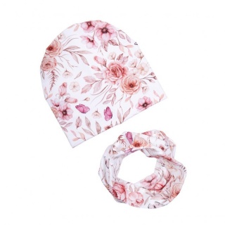 UL&KA Komplet czapka i komin Romantic roses