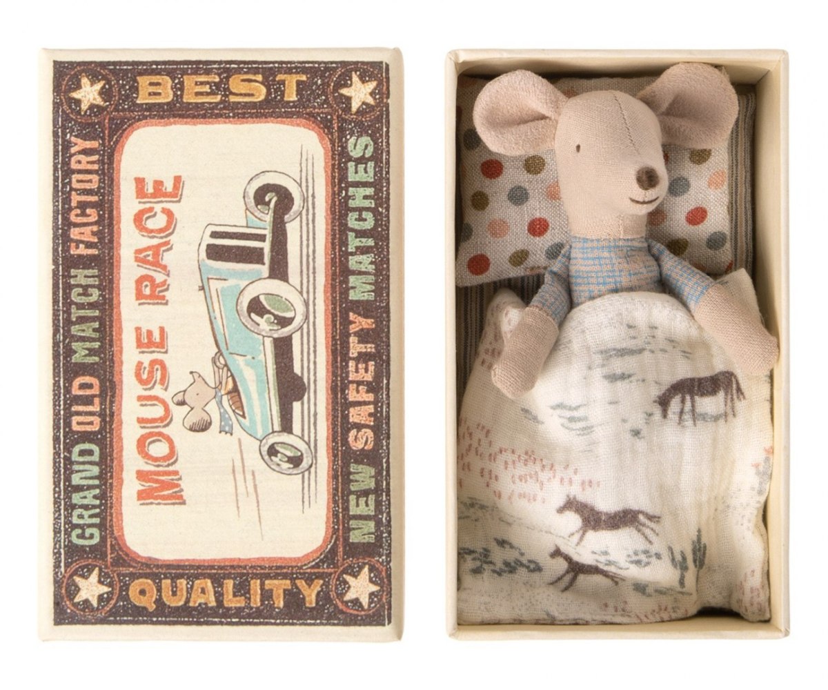 Maileg Myszka Mały brat w pudełku - Little brother mouse in matchbox Maileg Myszka Mały brat w pudełku - Little brother mouse in matchbox