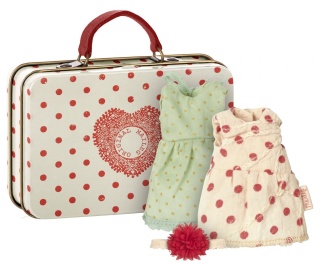 Maileg Walizka z ubrankami - Suitcase with 2 sets of clothes