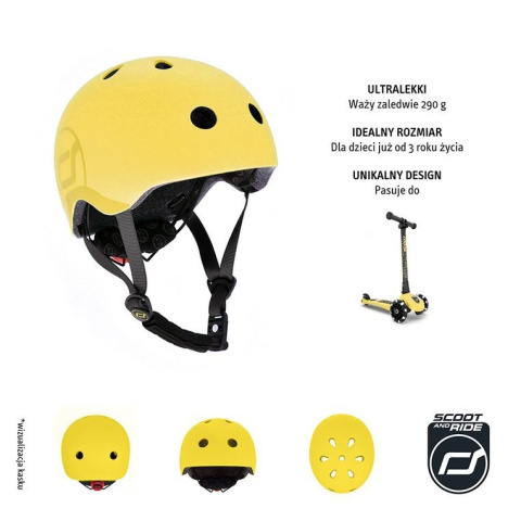 Kask dla dzieci Scootandride S-M Lemon Kask dla dzieci Scootandride S-M Lemon