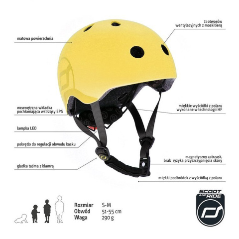 Kask dla dzieci Scootandride S-M Lemon Kask dla dzieci Scootandride S-M Lemon