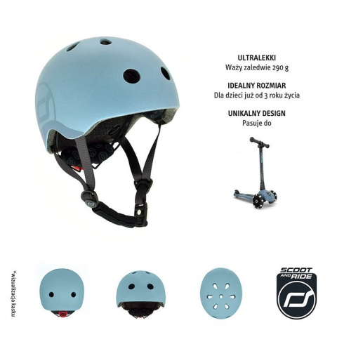 Kask dla dzieci Scootandride S-M Steel Kask dla dzieci Scootandride S-M Steel