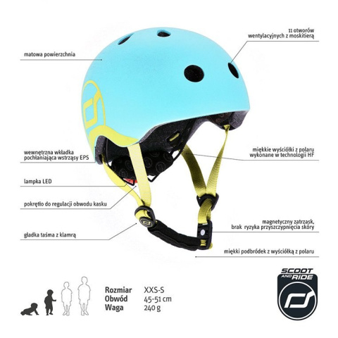 Kask dla dzieci Scootandride XXS-S Blueberry Kask dla dzieci Scootandride XXS-S Blueberry