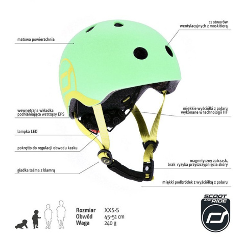 Kask dla dzieci Scoot & Ride - XXS-S - 1-5 lat - Kiwi Kask dla dzieci Scoot & Ride - XXS-S - 1-5 lat - Kiwi