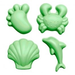Silikonowe Foremki do piasku 4 szt. Scrunch - Pastelowy Zielony