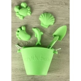 Silikonowe Foremki do piasku 4 szt. Scrunch - Pastelowy Zielony