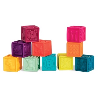 Miękkie klocki B.Toys One Two Squeeze - mały zestaw miętowy