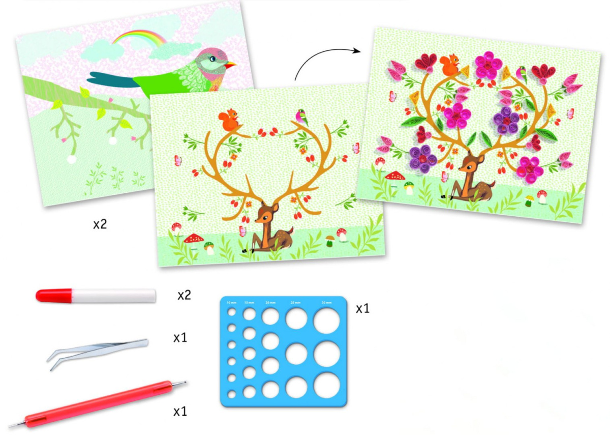 DJECO Zestaw artystyczny PORY ROKU Quilling DJECO Zestaw artystyczny PORY ROKU Quilling