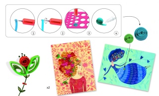 DJECO Zestaw artystyczny SUKNIE I WŁOSY Quilling 8-14 lat
